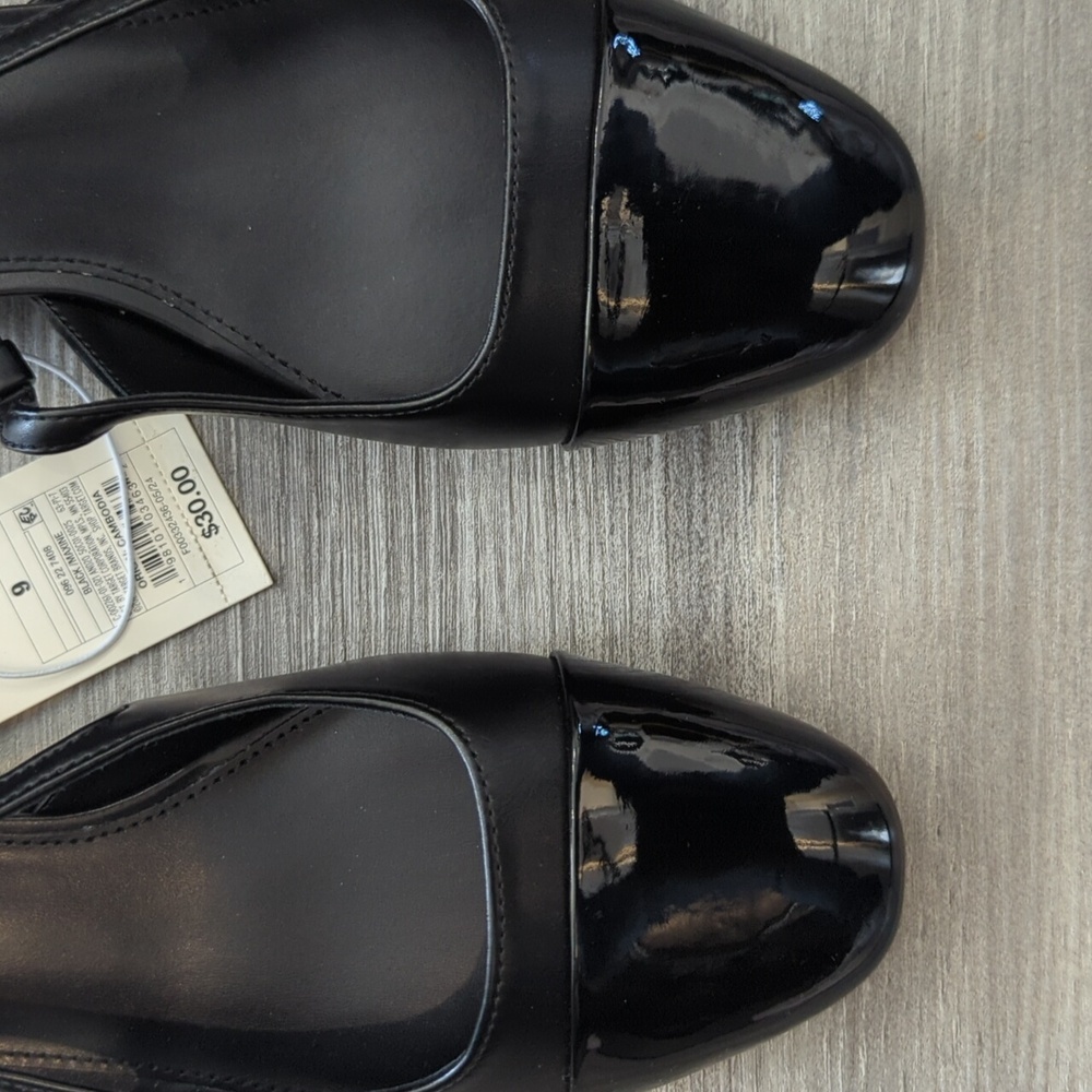 a new day Black Patent Cap-Toe Slingback Flats - Picture 2 of 3